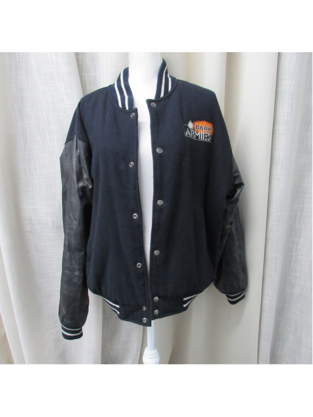 VTG Dark Armies Varsity Jacket Black Bomber Coat Indie Goth Grunge Streetwear